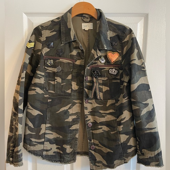 Jolt Olive Green camouflage Jacket with embellishments - Picture 4 of 7